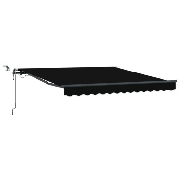 vidaXL Αυτόματη Ανασυρόμενη Τέντα με LED Μαύρη 300x250 cm