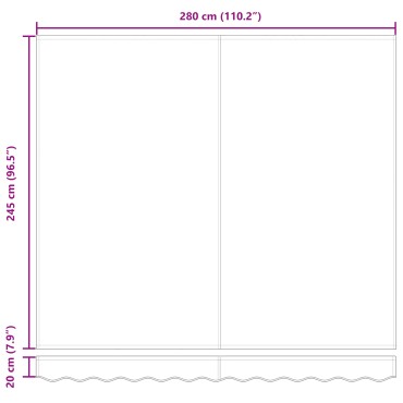 Ανασυρόμενη τέντα vidaXL Μαύρη 300x250 cm, Ύφασμα αντικατάστασης για τέντα 3x2.5 m Μαύρη