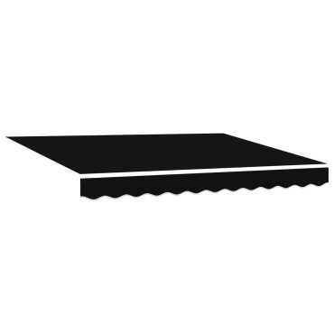 Ανασυρόμενη τέντα vidaXL Μαύρη 300x250 cm, Ύφασμα αντικατάστασης για τέντα 3x2.5 m Μαύρη