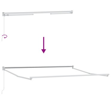 Ανασυρόμενη τέντα vidaXL Μαύρη 300x250 cm, Ύφασμα αντικατάστασης για τέντα 3x2.5 m Μαύρη