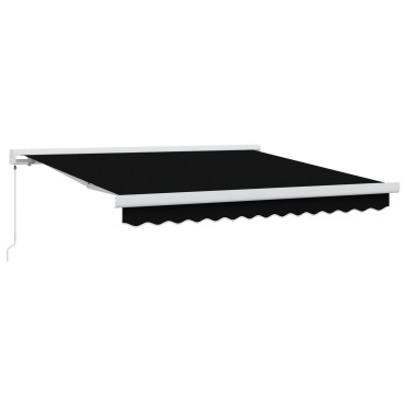 vidaXL Χειροκίνητη Ανασυρόμενη Τέντα Μαύρη 300x250 εκ.