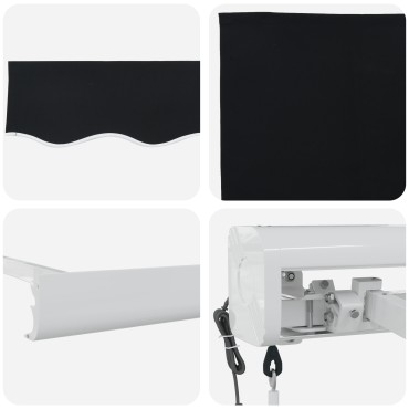 Μαύρη Αυτόματη Ανασυρόμενη Τέντα 300x250 εκ., Fabric Replacement για το πλαίσιο 3x2.5 μ. Μαύρο