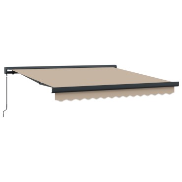 vidaXL Χειροκίνητη Ανασυρόμενη Τέντα Μπεζ 300x250 εκ