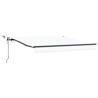 vidaXL Αυτόματη Ανασυρόμενη Τέντα με LED Λευκή 300x250 εκ.