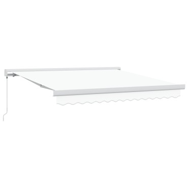 vidaXL Χειροκίνητη Ανασυρόμενη Τέντα Λευκή 300x250 εκ.