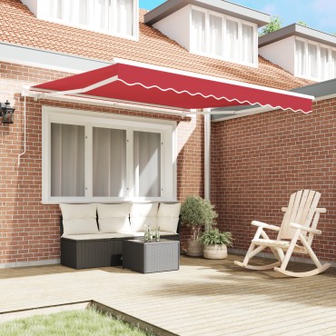 vidaXL Μηχανική Ανασυρόμενη Τέντα Κόκκινη 300x250 cm
