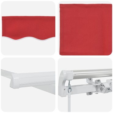 vidaXL Μηχανική Ανασυρόμενη Τέντα Κόκκινη 300x250 cm