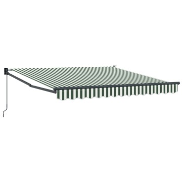 vidaXL Ανασυρόμενη Τέντα Πράσινη και Λευκή 300x250 cm