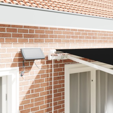 vidaXL Χειροκίνητη Ανασυρόμενη Τέντα με LED Μαύρη 350x250 cm