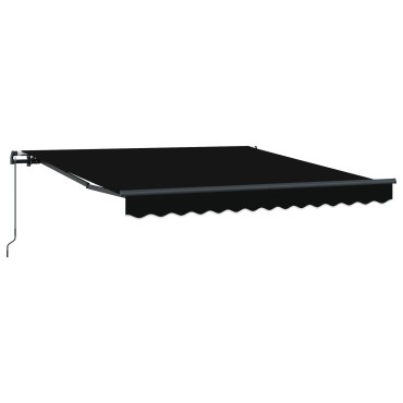 vidaXL Χειροκίνητη Ανασυρόμενη Τέντα Μαύρη 350x250 εκ.