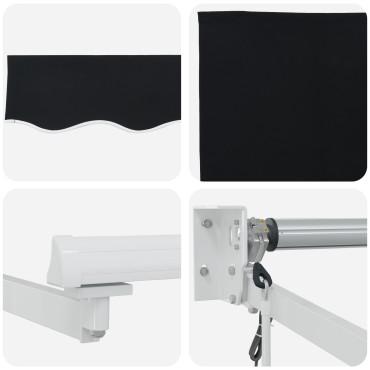 vidaXL Αυτόματη Ανασυρόμενη Τέντα Μαύρη 350x250 cm