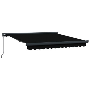 vidaXL Χειροκίνητη Ανασυρόμενη Τέντα Μαύρη 350x250 cm