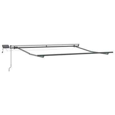 vidaXL Χειροκίνητη Ανασυρόμενη Τέντα με LED Μπεζ 350x250 cm