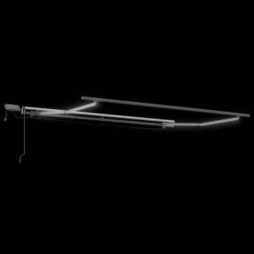 vidaXL Χειροκίνητη Ανασυρόμενη Τέντα με LED Μπεζ 350x250 cm