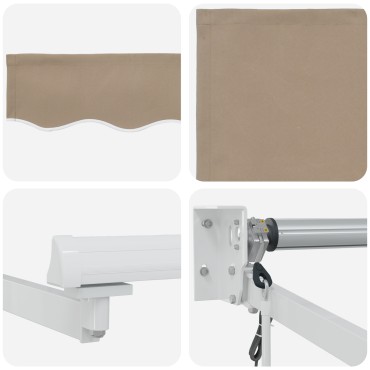vidaXL Αυτόματη Ανασυρόμενη Τέντα Μπεζ 350x250 cm
