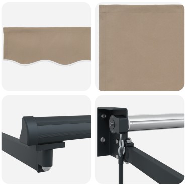 vidaXL Χειροκίνητη Ανασυρόμενη Τέντα Μπεζ 350x250 cm