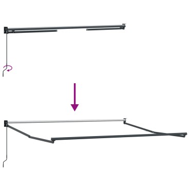 vidaXL Χειροκίνητη Ανασυρόμενη Τέντα Μπεζ 350x250 cm