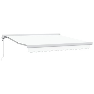 vidaXL Αυτόματη Ανασυρόμενη Τέντα Λευκή 350x250 εκ.