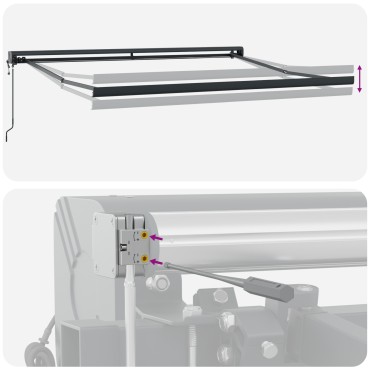 vidaXL Αυτόματη Ανασυρόμενη Τέντα Κόκκινη 350x250 εκ.