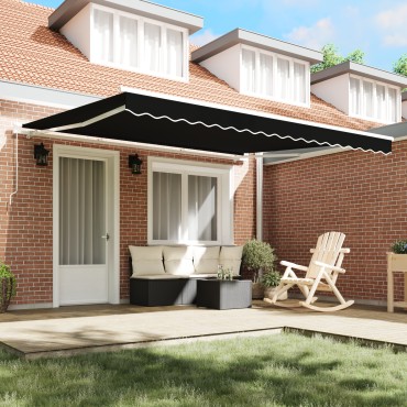 vidaXL Ανασυρόμενη τέντα Μαύρη 400x300 cm