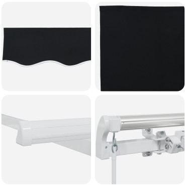 vidaXL Ανασυρόμενη τέντα Μαύρη 400x300 cm