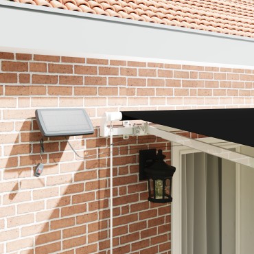 vidaXL Χειροκίνητη Ανασυρόμενη Τέντα με LED Μαύρη 400x300 εκ