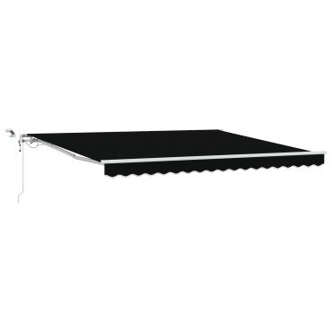 vidaXL Αυτόματη Ανασυρόμενη Τέντα με LED Μαύρη 400x300 εκ.