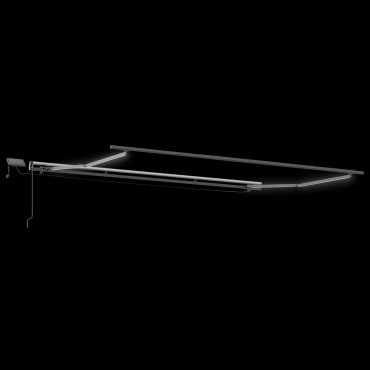 vidaXL Χειροκίνητη Ανασυρόμενη Τέντα με LED Μαύρη 400x300 εκ