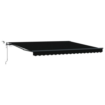 vidaXL Αυτόματη Ανασυρόμενη Τέντα με LED Μαύρη 400x300 εκ.