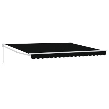 vidaXL Manual Retractable Awning Μαύρη 400x300 εκ.