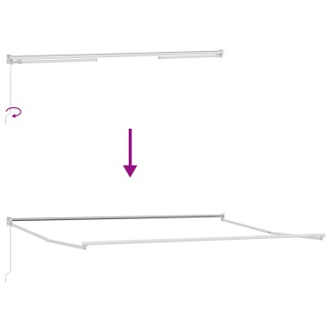 vidaXL Manual Retractable Awning Μαύρη 400x300 εκ.