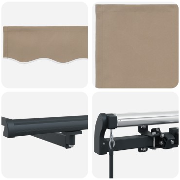 vidaXL Χειροκίνητη Ανασυρόμενη Τέντα Μπεζ 400x300 cm