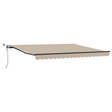 vidaXL Αυτόματη Ανασυρόμενη Τέντα με LED Μπεζ 400x300 cm