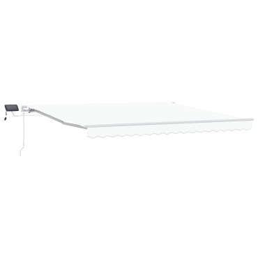 vidaXL Χειροκίνητη Ανασυρόμενη Τέντα με LED Λευκή 400x300 εκ.