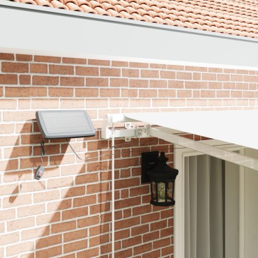 vidaXL Χειροκίνητη Ανασυρόμενη Τέντα με LED Λευκή 400x300 εκ.