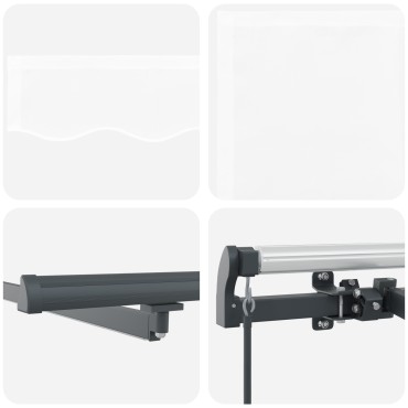 vidaXL Χειροκίνητη Ανασυρόμενη Τέντα με LED Λευκή 400x300 εκ.