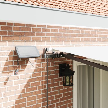 vidaXL Χειροκίνητη Ανασυρόμενη Τέντα με LED Λευκή 400x300 εκ.