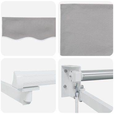 vidaXL Ανασυρόμενη Τέντα Ανοιχτό Γκρι 400x300 cm