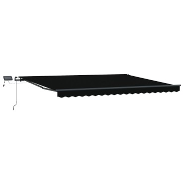 Χειροκίνητη Ανασυρόμενη Τέντα με LED Μαύρη 400x350 εκ