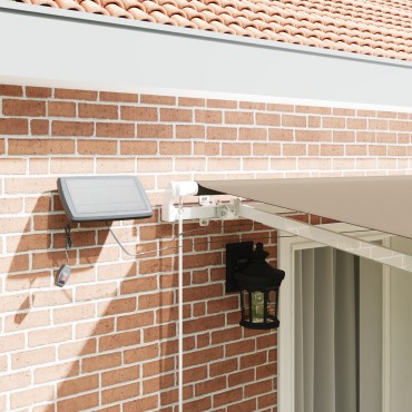 vidaXL Χειροκίνητη Ανασυρόμενη Τέντα με LED Μπεζ 400x350 εκ.