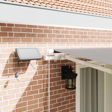 vidaXL Χειροκίνητη Ανασυρόμενη Τέντα με LED Ανοιχτό Γκρι 400x350 εκ