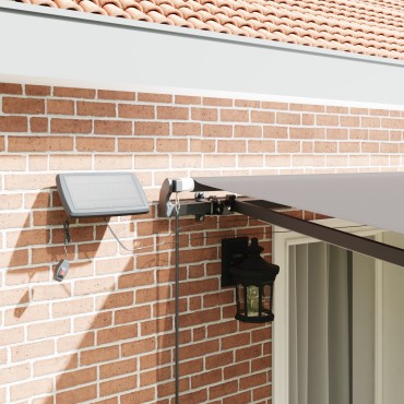 Ανασυρόμενη τέντα της vidaXL με LED Ανοιχτό γκρι 400x350 εκ.