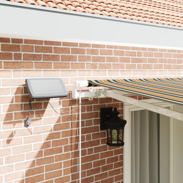 vidaXL Χειροκίνητη Ανασυρόμενη Τέντα με LED Πράσινη και Κίτρινη 400x350 εκ.