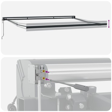 vidaXL Χειροκίνητη Ανασυρόμενη Τέντα με LED Πράσινη και Λευκή 400x350 cm