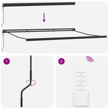 vidaXL Χειροκίνητη Ανασυρόμενη Τέντα με LED Πράσινη και Λευκή 400x350 cm