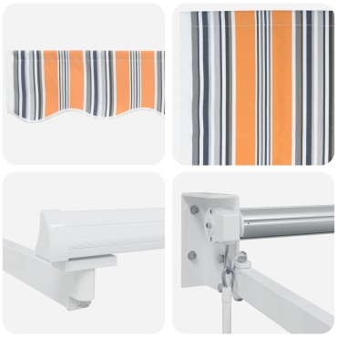 vidaXL Υποδοχή Ανασυρόμενης Τέντας Ριγέ 450x300 cm