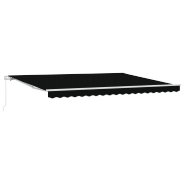 vidaXL Χειροκίνητη Ανασυρόμενη Τέντα Μαύρη 450x300 cm