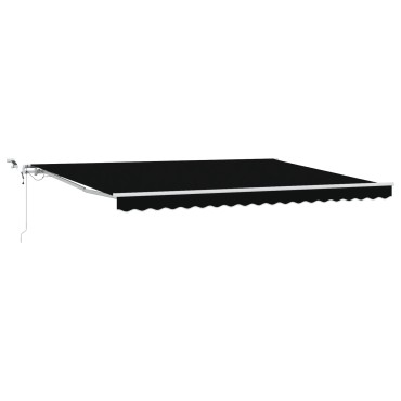 vidaXL Αυτόματη Ανασυρόμενη Τέντα με LED Μαύρη 450x300 εκ.