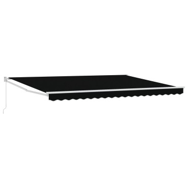 vidaXL Χειροκίνητη Ανασυρόμενη Τέντα Μαύρη 450x300 εκ.