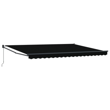 vidaXL Ανασυρόμενη Τέντα Μαύρη 450x300 cm